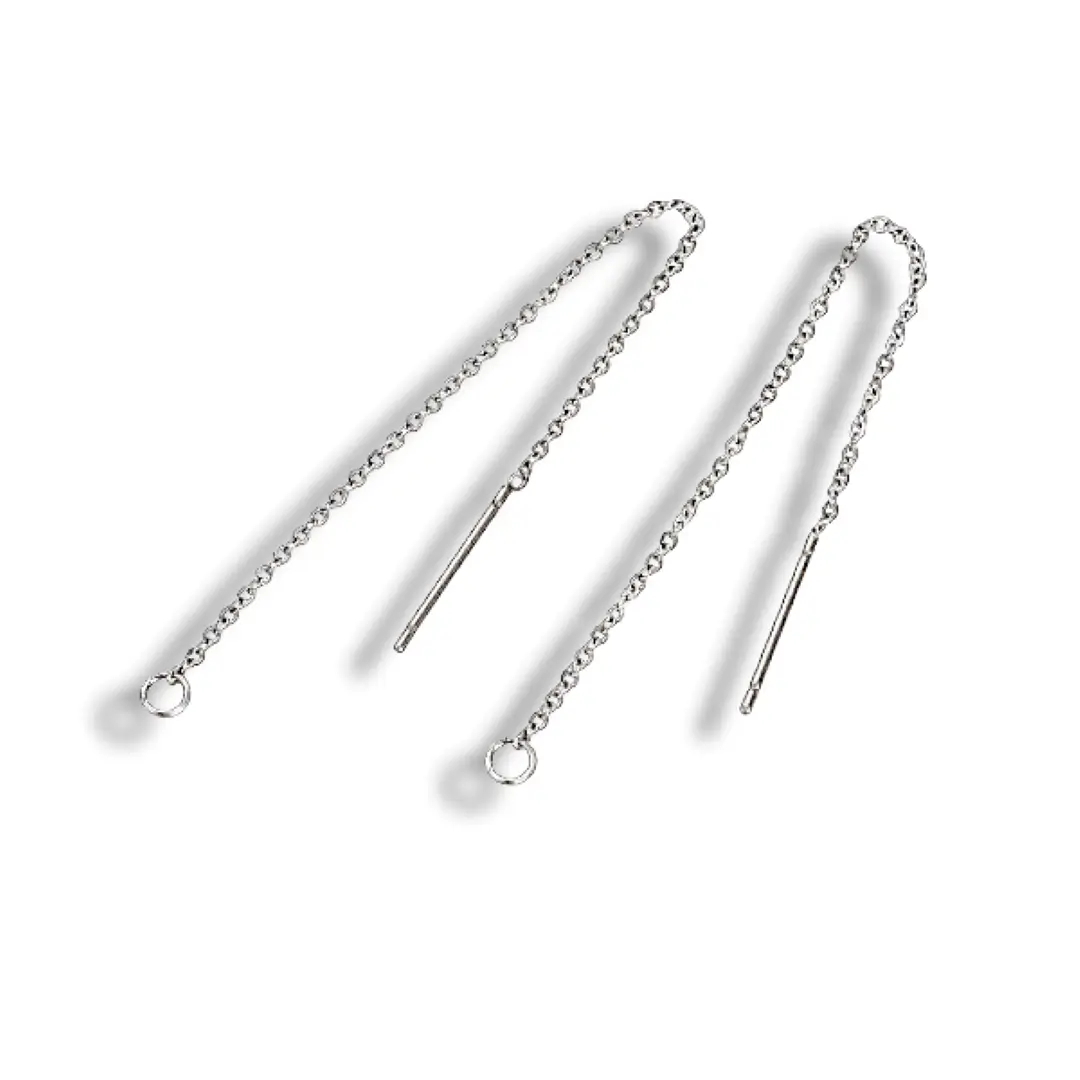 Attache en acier inoxydable avec chaîne fine pour boucles d’oreilles