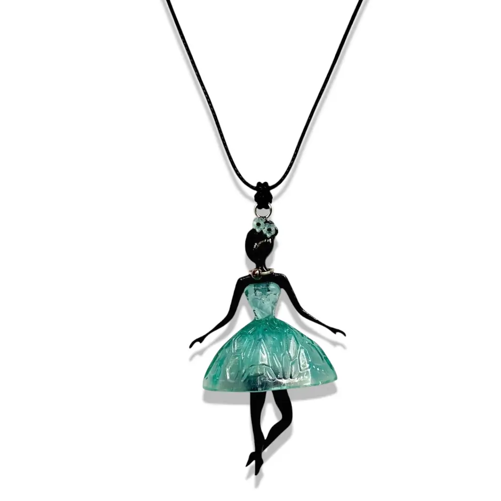 Collier Pépette bleue/verte complet en impression 3D