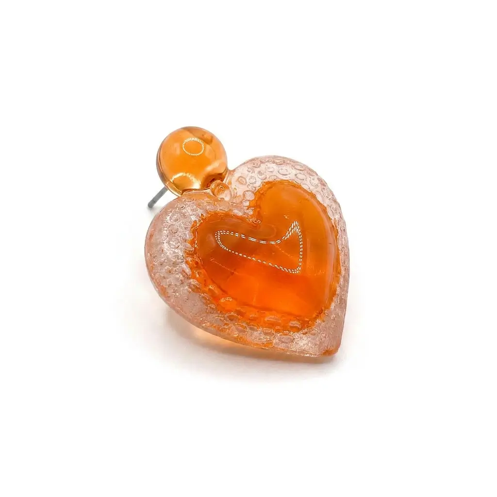 boucle d’oreille à pointe orange attache acier inoxydable