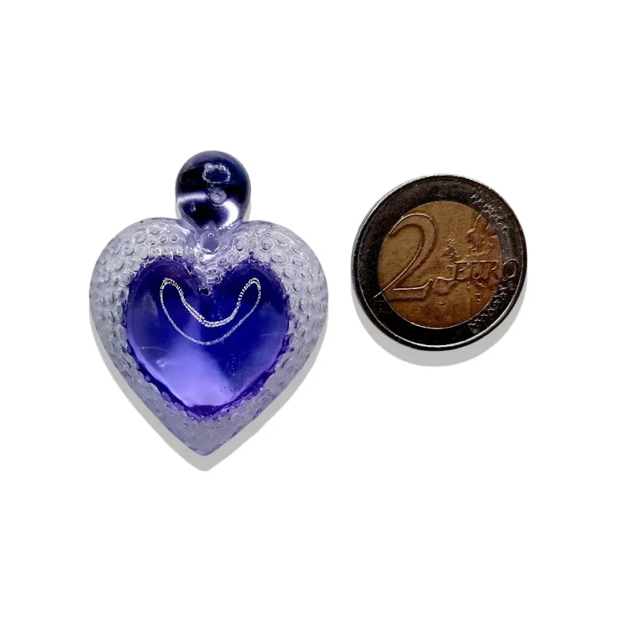 boucle d’oreille à pointe violette taille GM avec pièce 2 euros
