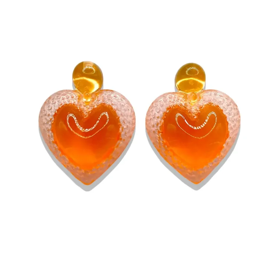 boucles d’oreilles à pointe orange paire
