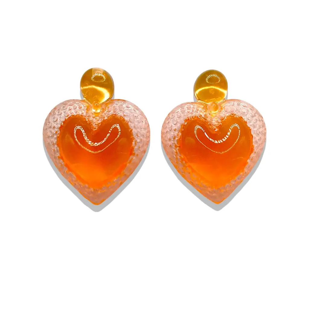 boucles d’oreilles à pointe orange paire