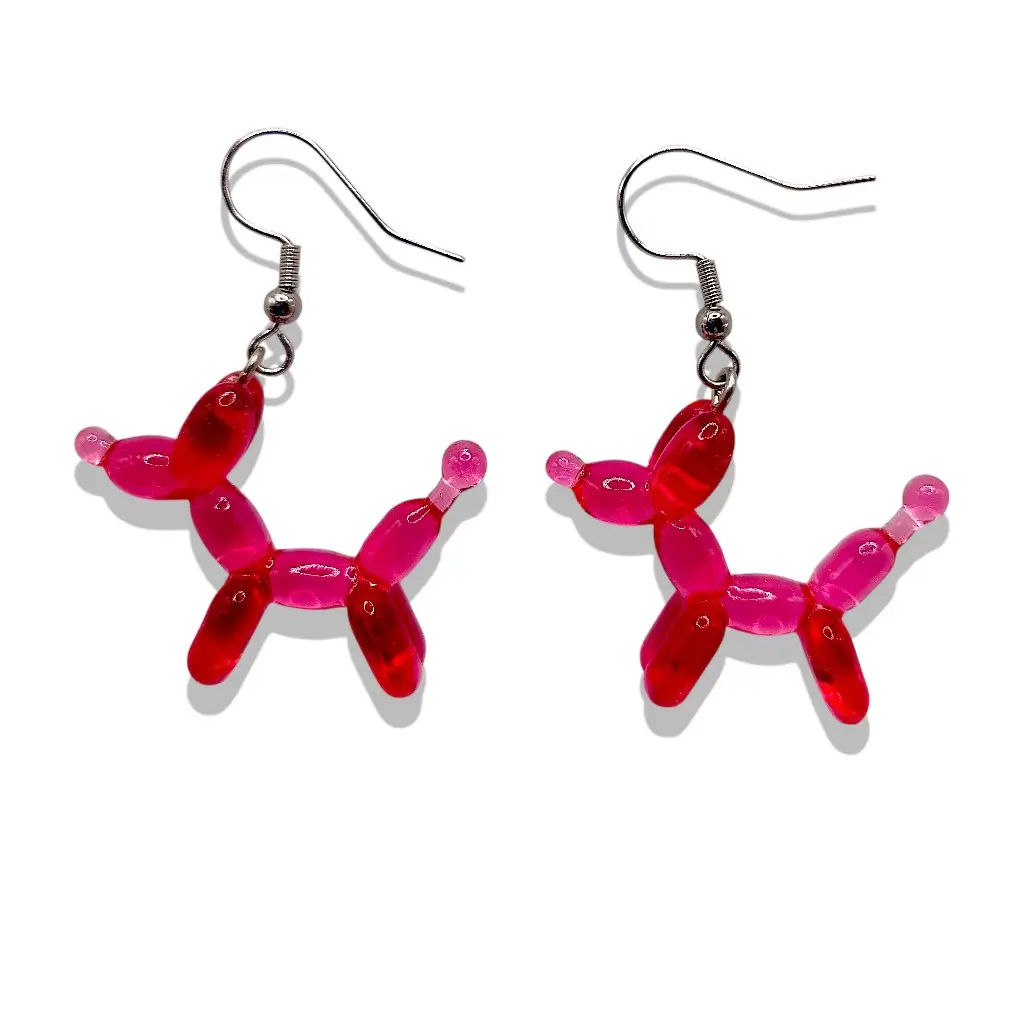 Boucles d’oreilles chien ballon cherry – finition brillante et couleur intense