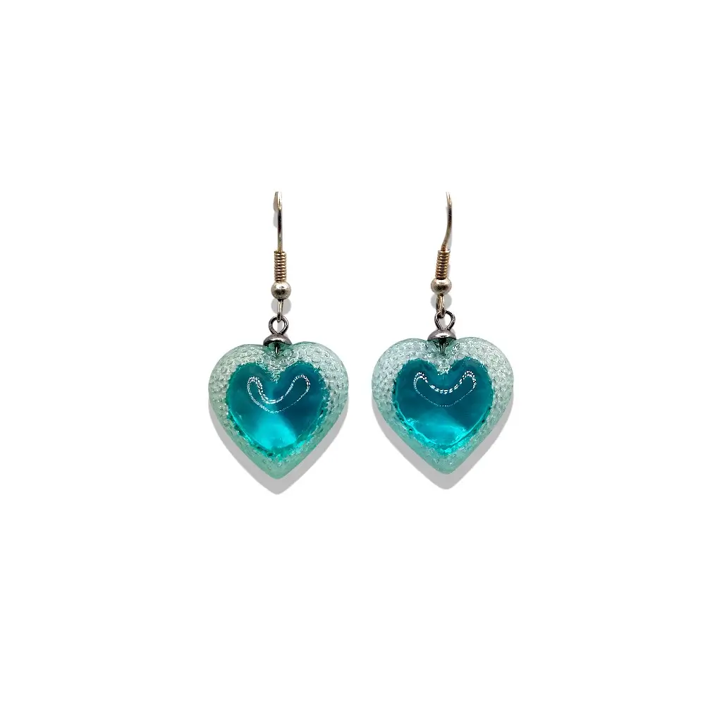 Boucles d’oreilles crochets bleu turquoise petit modèle en résine imprimée 3D