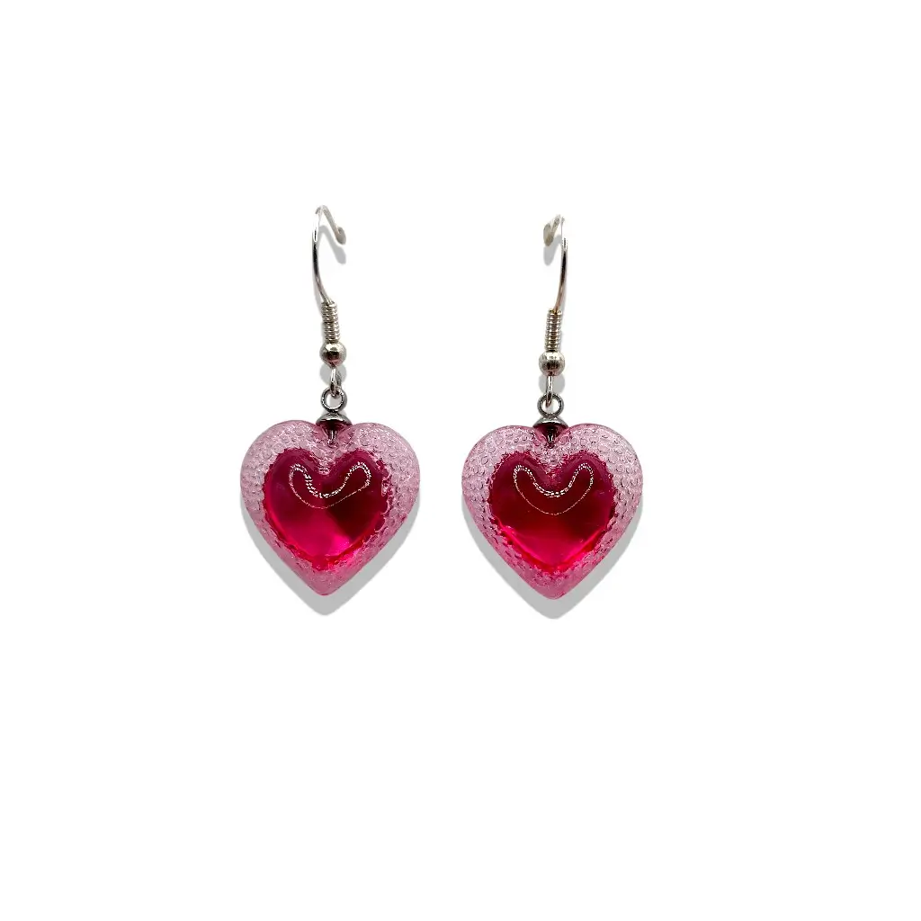 Boucles d’oreilles crochets couleur cherry petit modèle en résine imprimée 3D