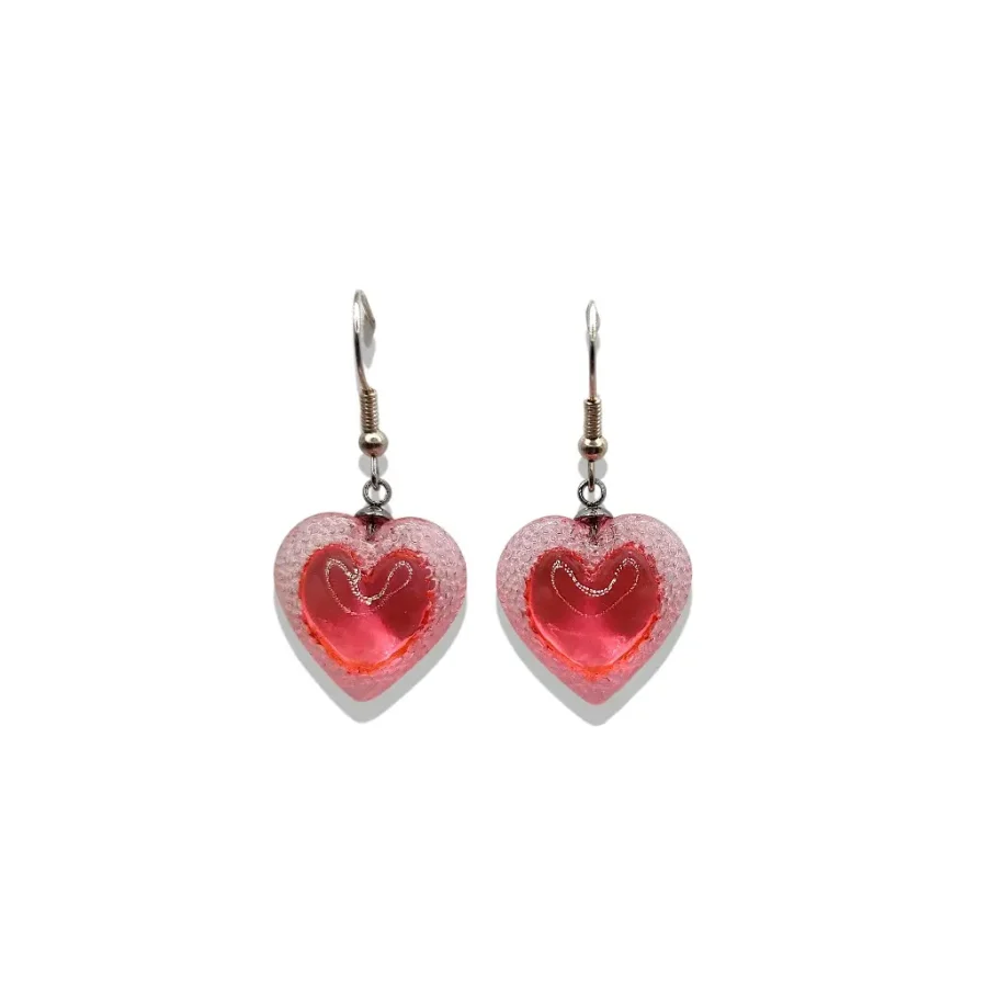 Boucles d’oreilles crochets rose petit modèle en résine imprimée 3D