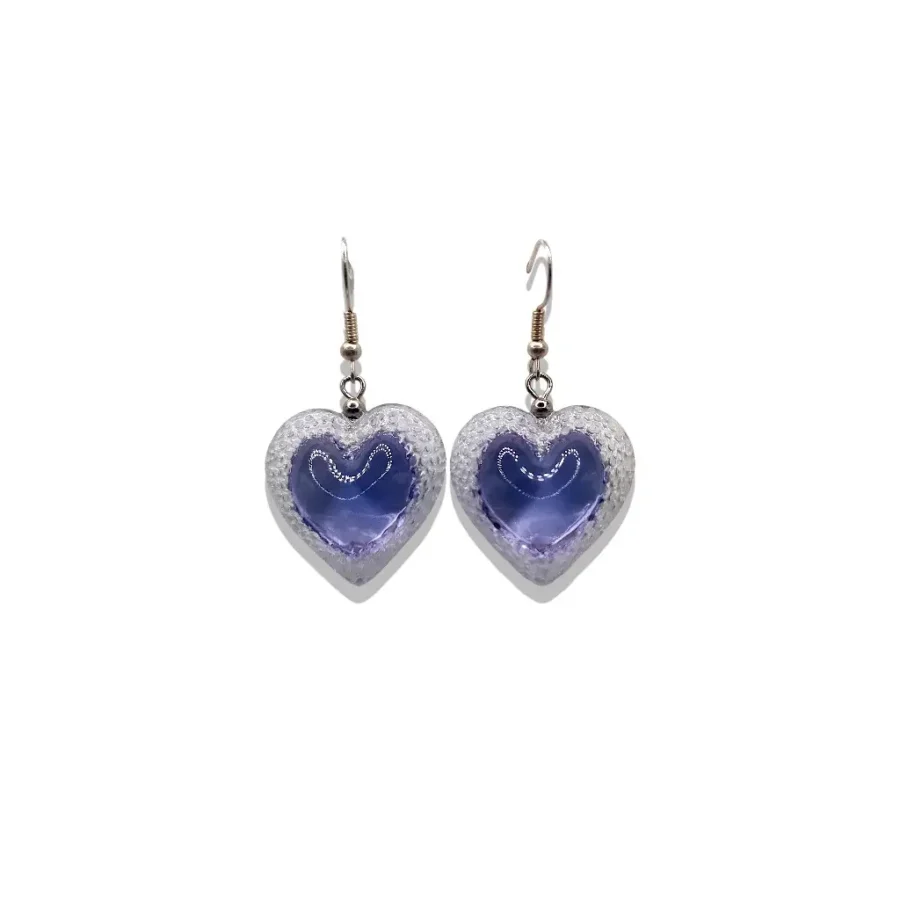 Boucles d’oreilles crochets violet petit modèle en résine imprimée 3D