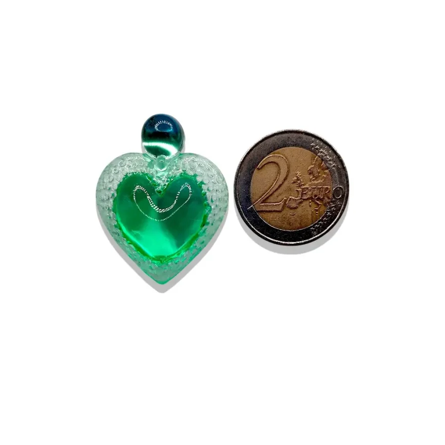 boucle d’oreille à pointe verte taille PM avec pièce 2 euros